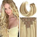 Sona 20 Inch Clip in Hair Extensions Straight Human Hair Highlight Blonde Seamless Clip Ins for Women&nbsp;