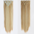 7Pcs/Set 16 Clips Hair Extension Long Straight Natural Hair Highlight Hairpiece Heat Resistant Fiber For Women Hairstyle