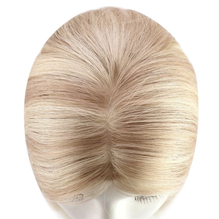 Clip On Hair Topper Virgin Hair Medium Base Topper Human Hair #18/613 Blonde