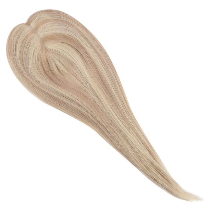 Clip On Hair Topper Virgin Hair Medium Base Topper Human Hair #18/613 Blonde