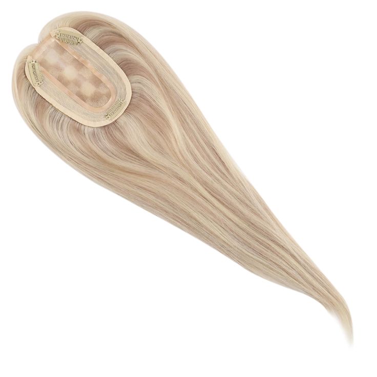 Clip On Hair Topper Virgin Hair Medium Base Topper Human Hair #18/613 Blonde